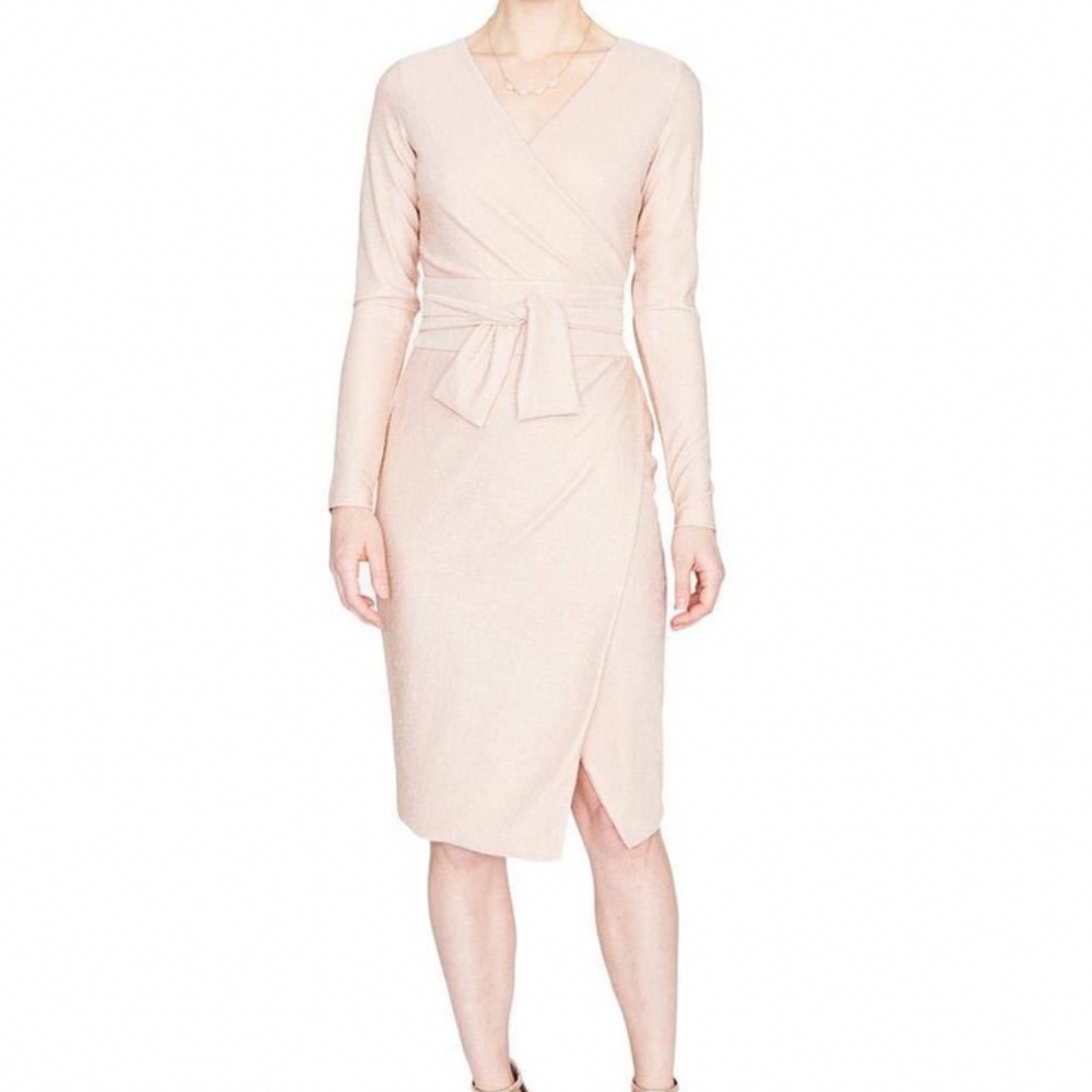Rachel Roy Pink Longsleeve Rib Knit Foil Dress - Picture 2 of 8